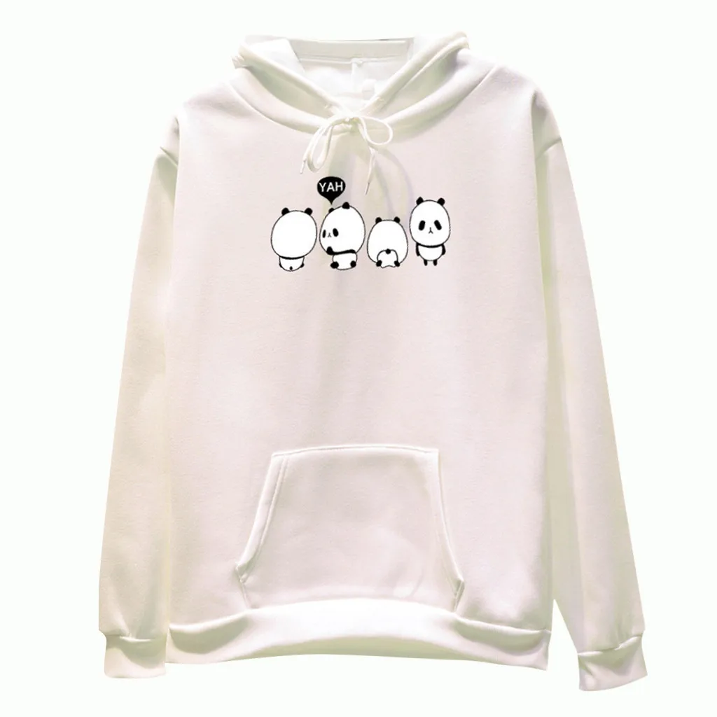 Jaycosin Fashion Autumn Women Loose Character Hoodie Pocket Sweatshirt Stylish Long Sleeve Comfortable Casual Pullover Top 107#4