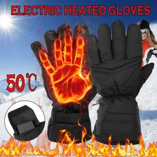 Зимние грелки для рук, электрические термальные перчатки, водонепроницаемые перчатки с подогревом, на батарейках, для мотоцикла, лыжные перчатки