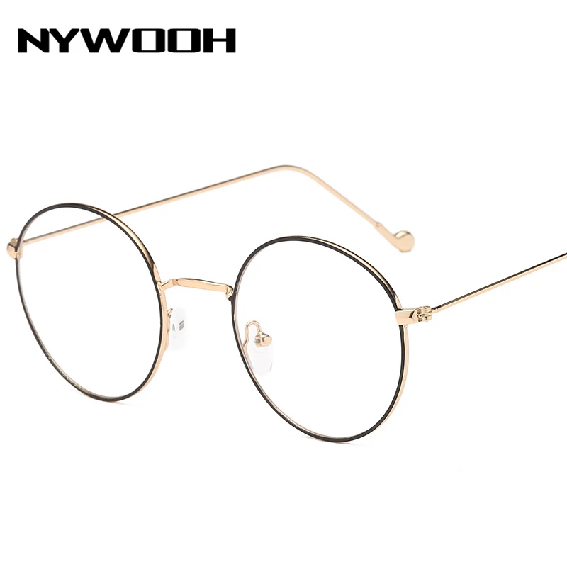 NYWOOH круглые очки для женщин, очки для близорукости, мужские ультралегкие прозрачные оптические очки градусов-0,5 от 1,0 до 4,0