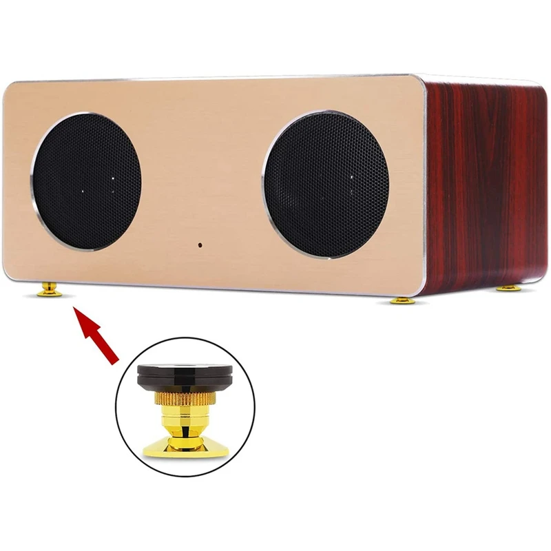 

8 Set Golden Speaker Spikes, Speaker Stands Subwoofer CD Audio Amplifier Turntable Isolation Stand Feet Cone Base Pads