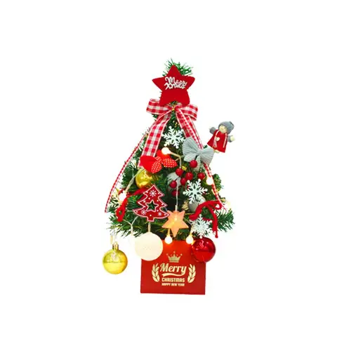 Christmas Tree 18 Inch DIY Artificial Christmas Tree with String Lights and Christmas Hangings Ornaments Christmas Gi