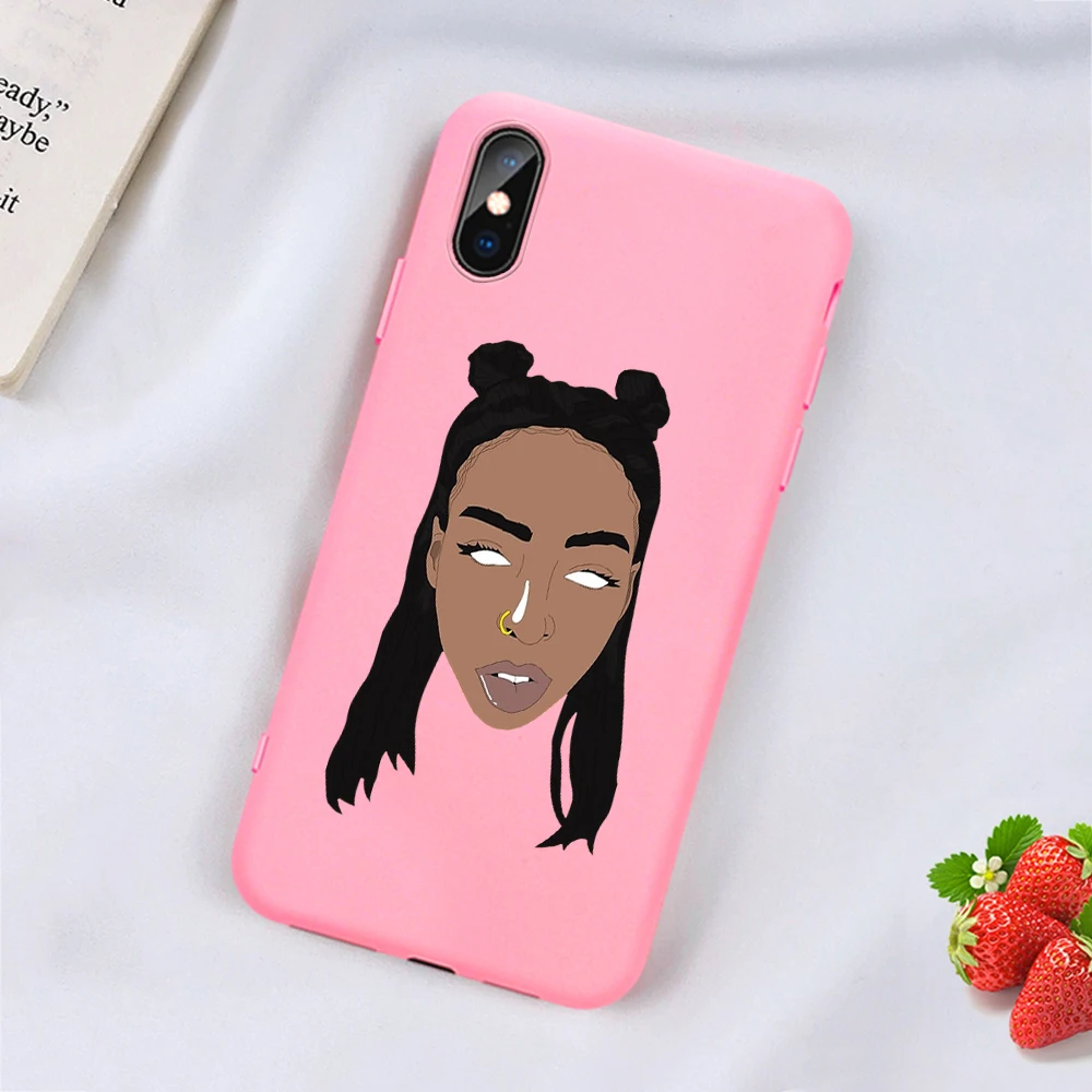 3 Чехол для телефона ciciber Melanin Poppin Black Girl для iPhone 11 Pro Max 7 8 6s Plus X XR XS Max матовый розовый Силиконовый ТПУ чехол s Fundas - Цвет: 3