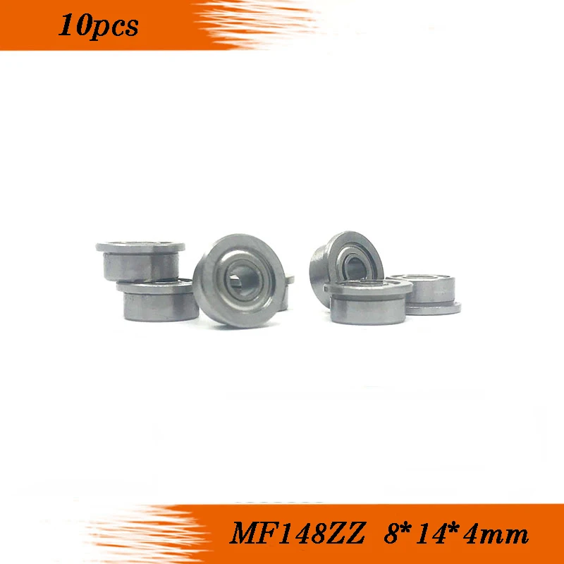 

10Pcs MF148ZZ MF148 zz F618/8ZZ LF1480ZZ ABEC-5 Flanged Flange Deep Groove Ball Bearings 8x14x4mm