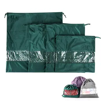 

4PCS Portable Travel Storage Bag Set Damp-proof Dust-proof Drawstring Pouch Packing Organizer Package Luggage Bag for Home