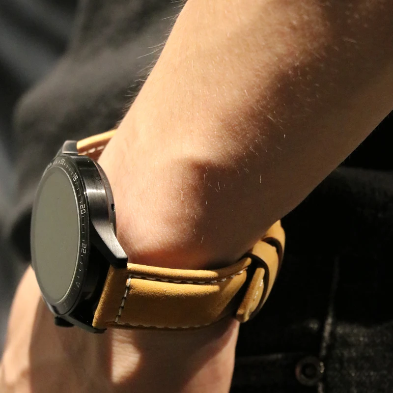 Carouse-correa de piel de vaca hecha a mano para Samsung Galaxy Watch Active, 22mm, 20mm, 42mm, 46mm, Gear sport S2 S3, Correa clásica para Huawei GT 2