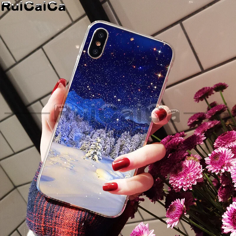 RuiCaiCa зимний Снежный горный Sceneary Мягкий ТПУ чехол для телефона Apple iPhone 8 7 6 6S Plus X XS MAX 5 5S SE XR сотовые телефоны - Цвет: A2