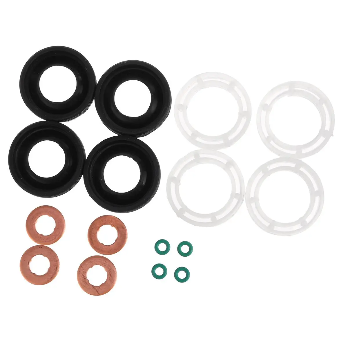 NEW Car 16PCS FUEL INJECTOR SEAL+PROTECTORS+WASHER+O-RING FOR PEUGEOT 207/ 307/ 407 1.6 HDI 2004 Car 198299