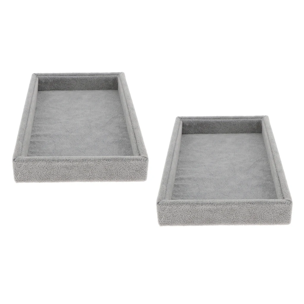 2 pcs Velvet Jewelry Tray Jewelry Accessory For Rings Earrings Watches Button Ring Showcase Jewelry Storage Box