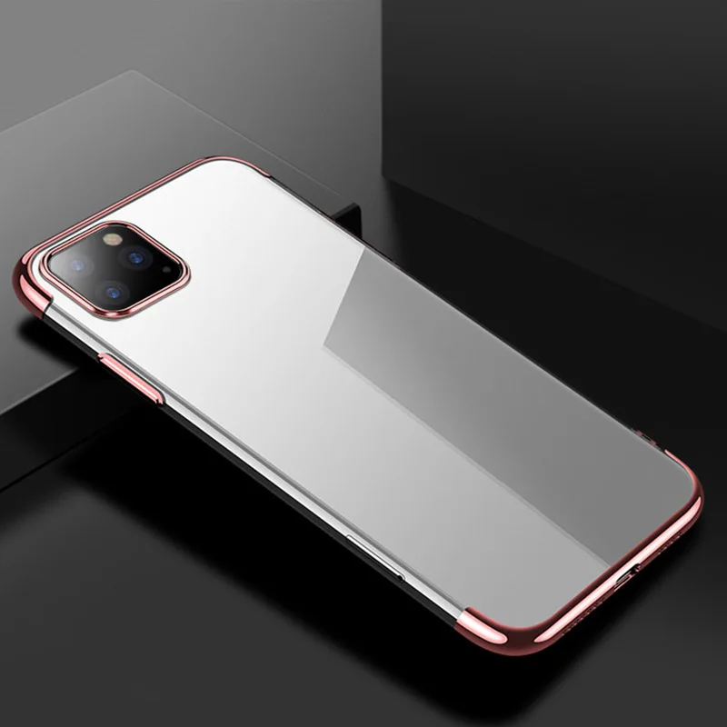 Rose gold for 11PRO Защитный противоударный чехол для телефона мягкий силиконовый прозрачный чехол для смартфона NK-Shopping - Цвет: Rose gold for 11PRO