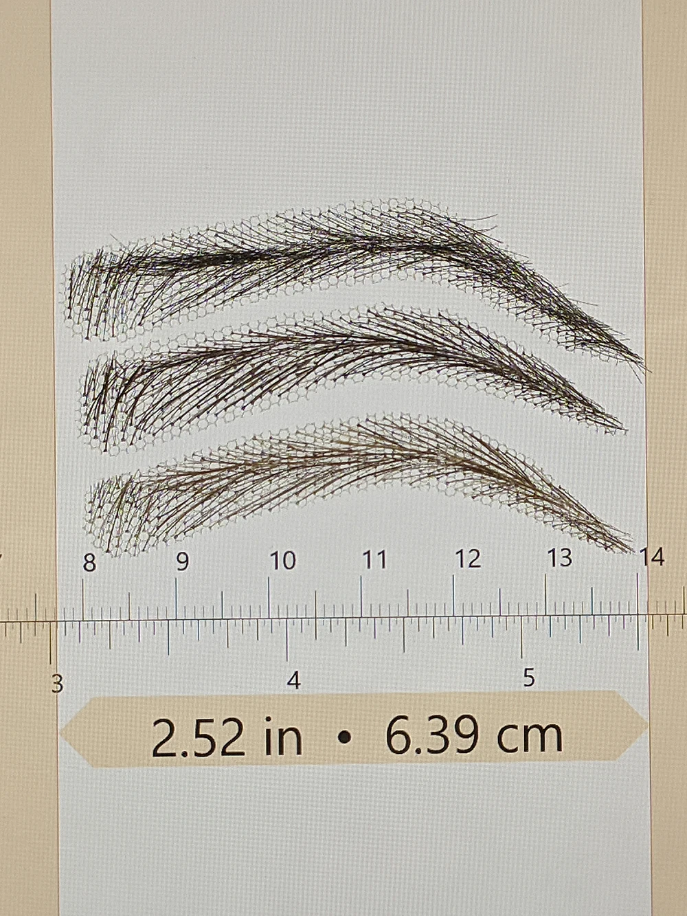 EB015 invisible swiss lace relastic hand made human hair false eyebrow DARK brown color