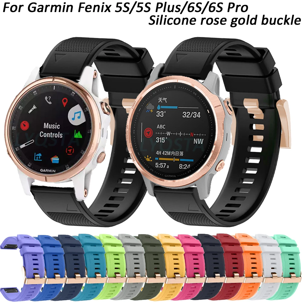 stivhed Kig forbi brændstof 20mm Smart Watch Band Straps For Garmin Fenix 7S/5S Plus/6S/6S Pro Quick  Release Strap Silicone Bracelet Rose gold Accessories _ - AliExpress Mobile