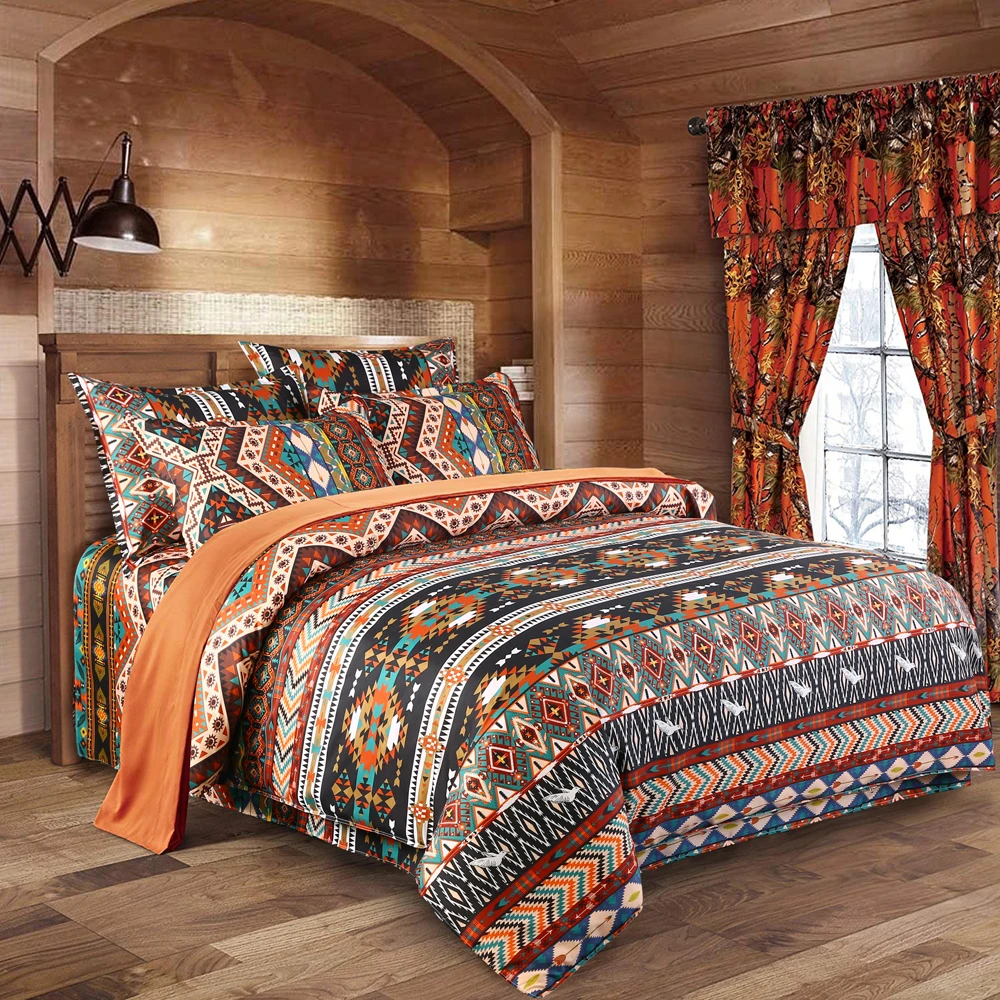 Bohemian Style Bedding Set Soft National Duvet Cover Set with