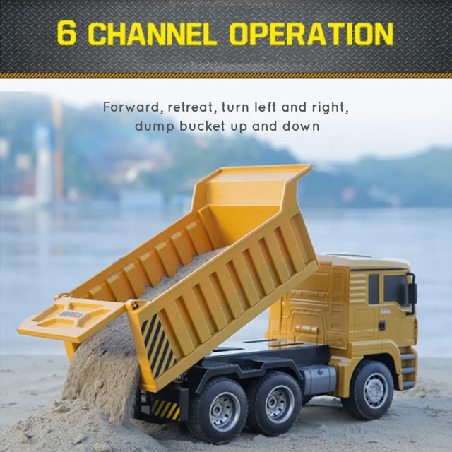 HUINA 1332 RC Dump Truck 1:18 6Channels Electric Car Engineering Vehicle Excavator 2.4G Radio Controlled Cars Toys for Boy 4