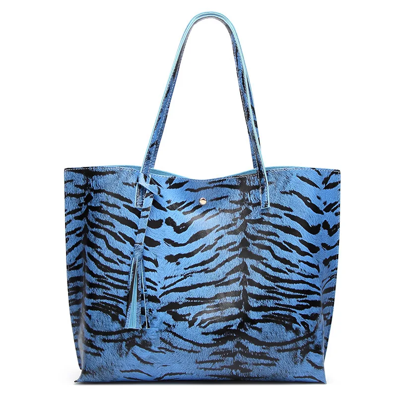 

MONNET CAUTHY 2020 New Shoulder Bags Practical Large Capacity Mother Shopping Totes Leopard Print Blue Red Fashion Lady Handbags