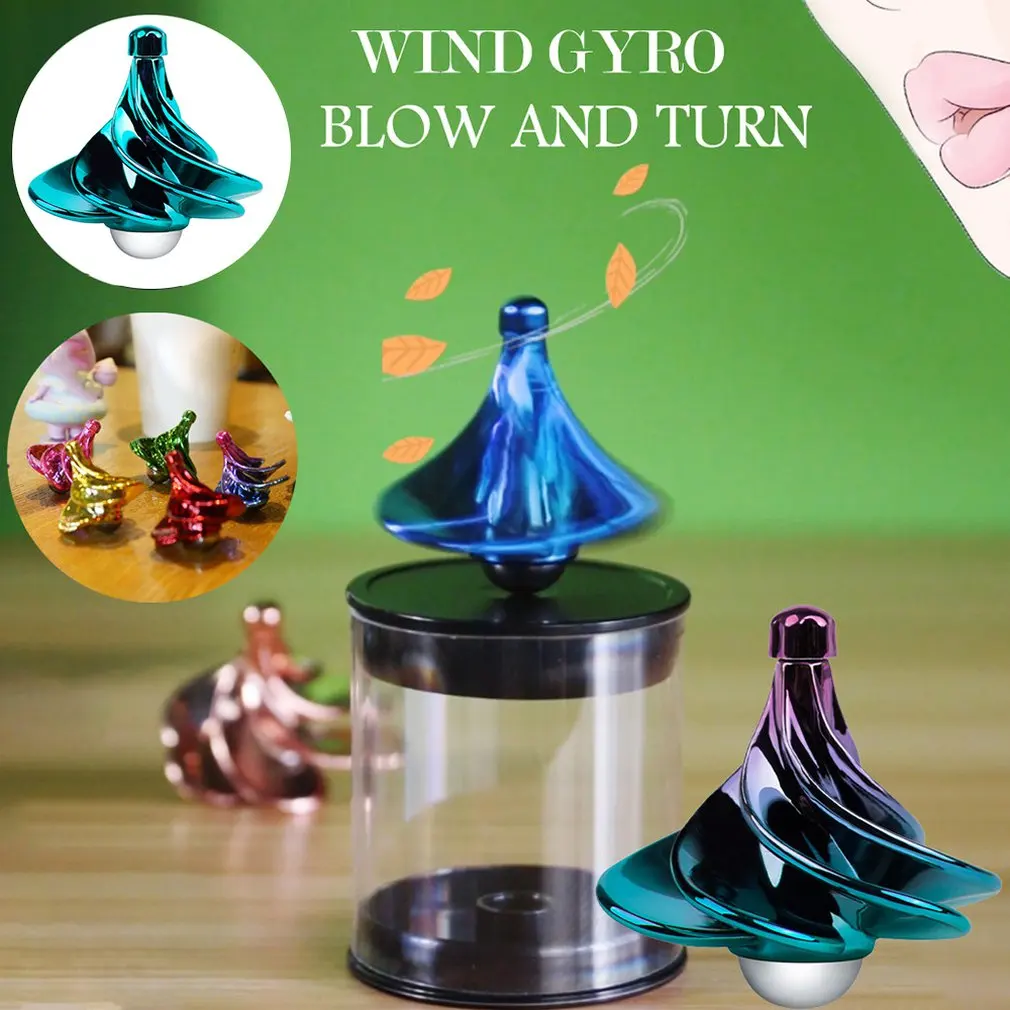 Spinning Top And Fingertip Rolling Toy For Children Wind Blow Turn Fidget-Spinner Educational Gift For Children