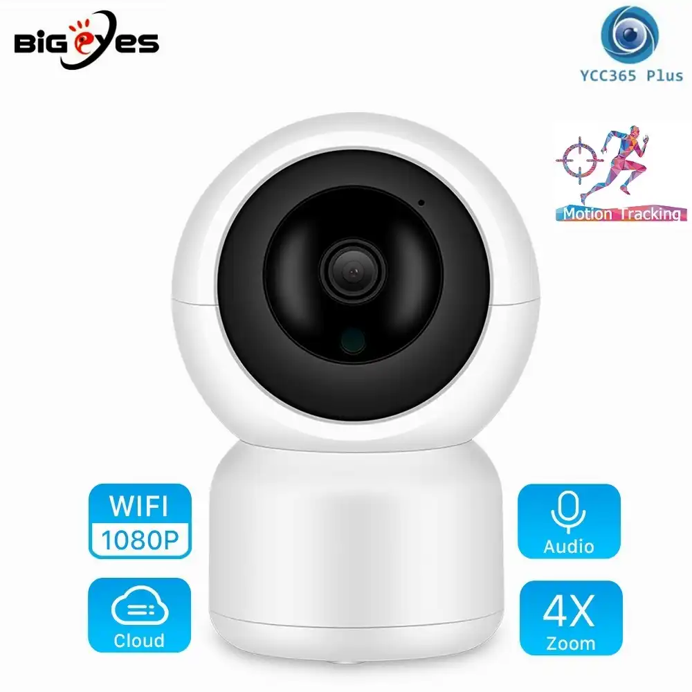 Bigeyes Ycc365 プラス 1080 1080p Wifiカメラ自動追尾防犯カメラ無線lanカメラオーディオベビーモニターcctv カメラwifi Ipカメラ 監視カメラ Aliexpress
