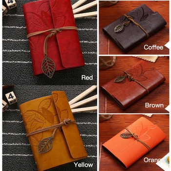 

Retro notebook travel diary loose leaf Notepad