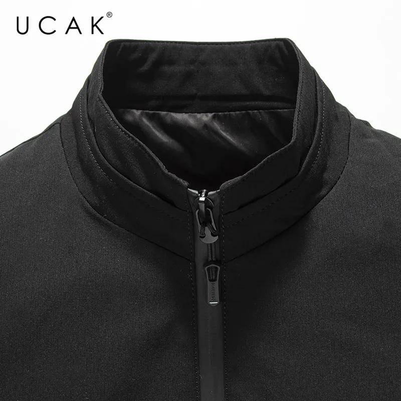 UCAK брендовая куртка мужская деловая повседневная куртка мужская одежда 2019 Новое поступление осень зима Mnes куртки и пальто карман на молнии