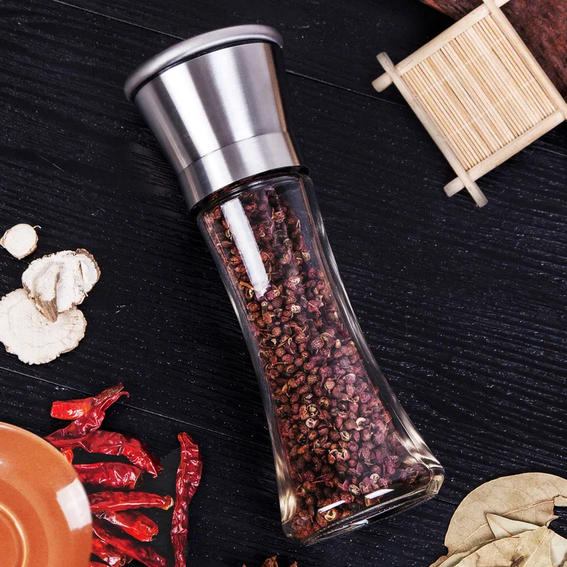 Hot sale manual stainless steel pepper mill salt grinder salt and pepper mill kitchen tool kitchen gadgets spice grinder02