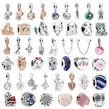 Очаровательные бусины в виде гриба Ежика летающего дракона бабочки листьев, подходят для оригинальных браслетов Pandora, Женские Ювелирные изделия, сделай сам