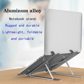 

Laptop Stand Portable 6 Heights Adjustable Aluminum Desktop Ventilated Cooling Holder Folding Ultra for MacBook up to 17 inch