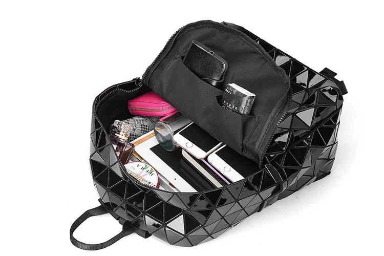 Женский рюкзак, Геометрическая сумка на плечо, школьная сумка для подростков, голограмма, светящиеся рюкзаки, лазерная сумка, рюкзак