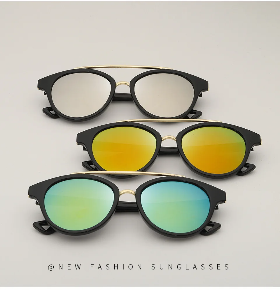 С фабрики 3084 солнцезащитные очки унисекс Авиатор солнцезащитные очки с металлическим кольцом ослепительный цвет солнцезащитные очки