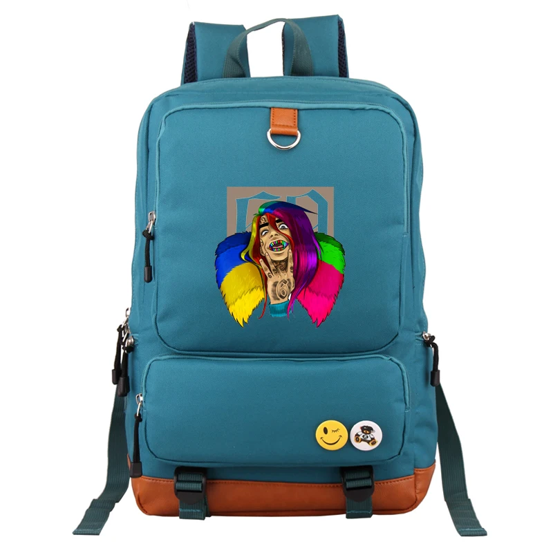 Tekahi69 6ix9ine 69 рэп певец рюкзак для подростков мальчиков и девочек Дорожная сумка для ноутбука школьные сумки для студентов - Цвет: A Green