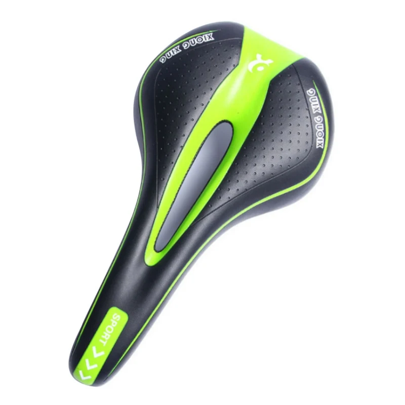 Зеленый Bicycle Saddle Soft stable comfortable Absorbing Cushion Shock Hollow Saddle Riding Cycling Supplies Bicycle Accessories - Цвет: Зеленый