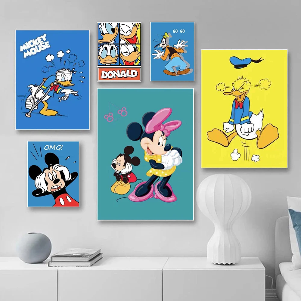 

Disney Cartoon Canvas Paintings Classic Anime Donald Duck Posters and Prints Wall Art Pictures Living Kids Room Home Decoration