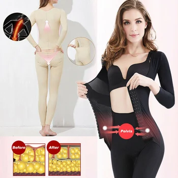 

Long Sleeve Pants One-piece Full Body Shaper Fat Burning Corset Shapewear for Women A7