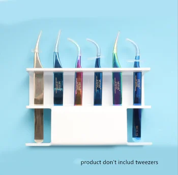 

1 Set Acrylic Eyelash Tweezer Storage Holder 6Pcs Durable Convenient Tweezers Stand Shelf Holder Eyelashes extension Makeup Tool