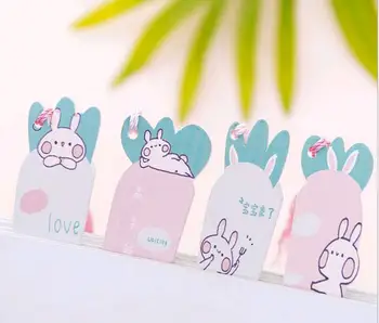 

200pcs/Lot Carrot Rabbit Tassel Pendant Ruler Korean Creative Cartoon Wooden Bookmark Student Bookmark Folder BM 017