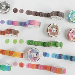 Bande de masquage Washi ronde de décoration série bonbons arc en ciel, étiquette Photo Scrapbooking, fournitures de papeterie créatives, DIY bricolage, 1 pièce 