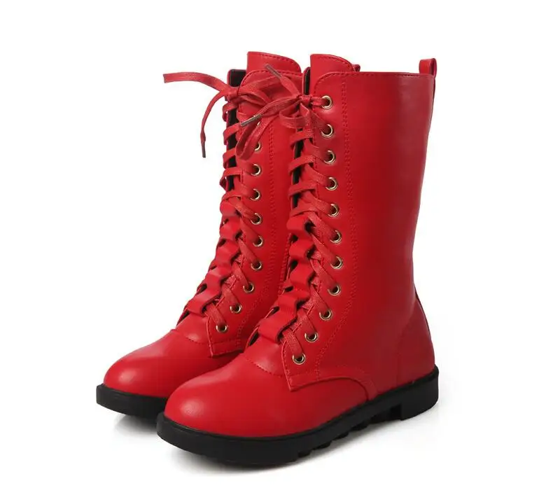 

New Autumn/Winter Children Shoes Girls Boots Kids Genuine Leather High Boots Princess Student Plush Snow Boots Child Baby