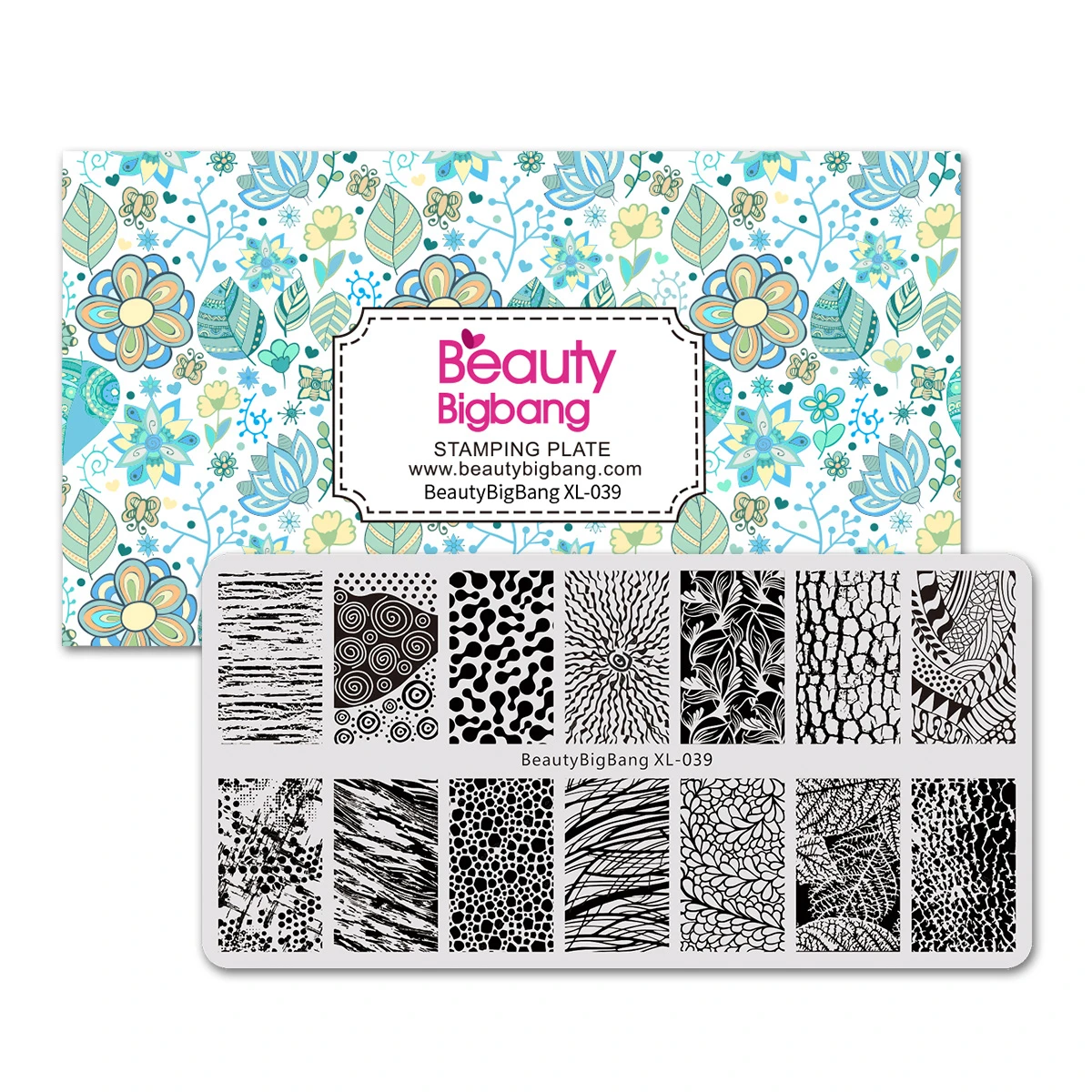 

BeautyBigBang 6*12cm Retro Nail Art Stamping Plate Tree Leaf Design Rectangle Stamp Template Manicure Nail Art Image Plate
