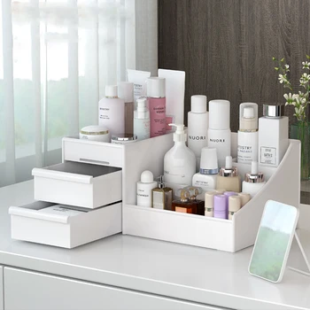 

Cosmetic Storage Box Organizer Large Capacity Makeup Organizer Desktop Lipstick Jewelry Nail Polish Makeup Drawer Container