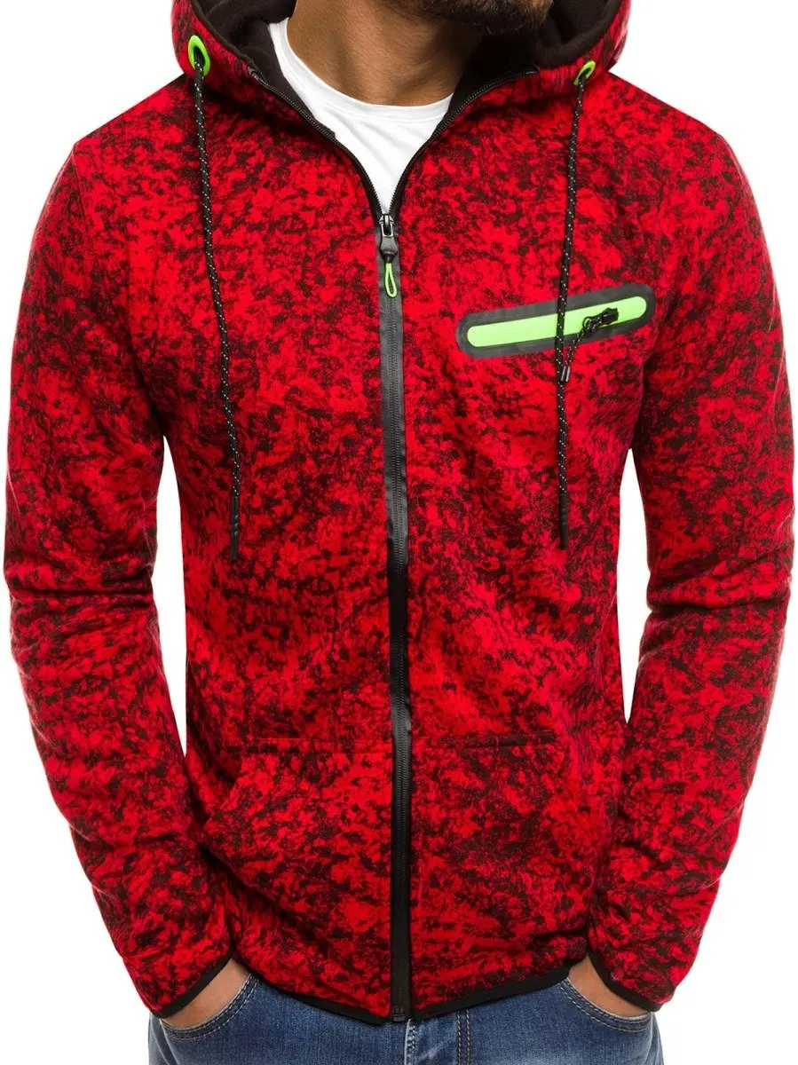 

Puimentiua Men's casual sweatshirt 3D printed sweatshirt zipper slim hooded sweatshirt 2019 NEW