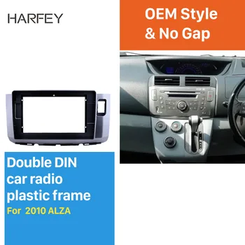 

Harfey Car Auto Radio Frame Double Din 10.1 inch Stereo Cover Installation for ALZA 2010 Fascia Dash Mount Kit Trim Panel No gap