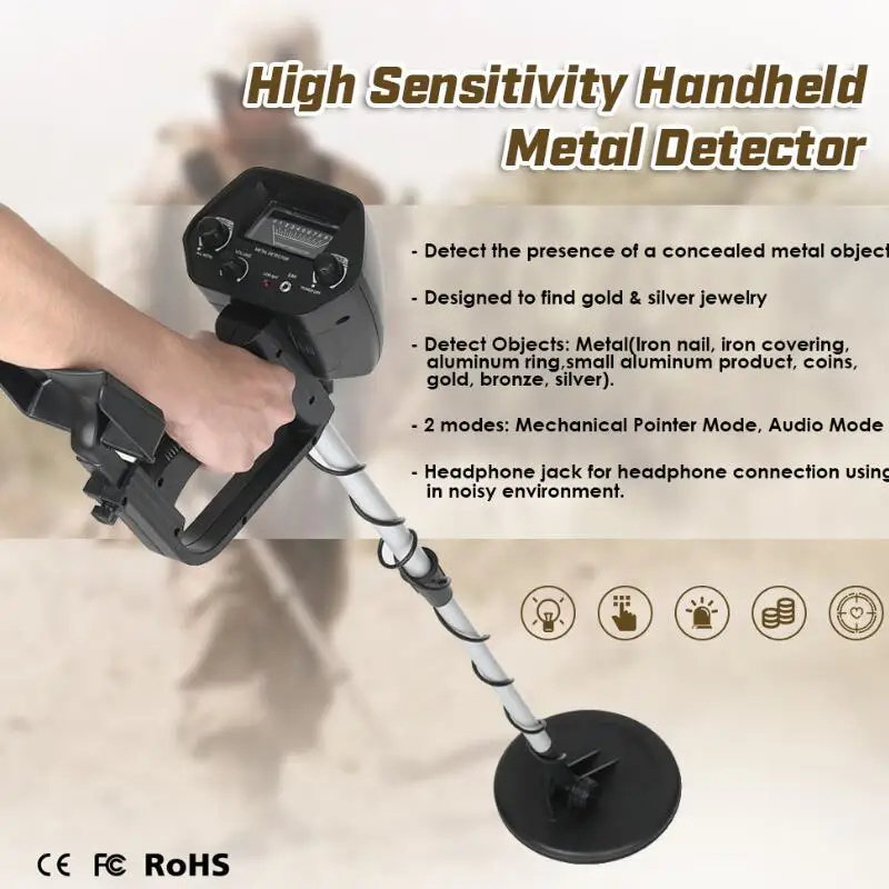 

MD-4030 Metal Detector Underground Gold Detector Metal Length Adjustable Treasure Hunter Seeker Portable Hunter Detector