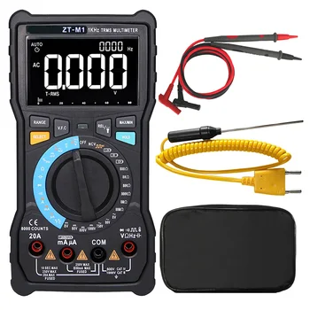 

ZT-M1 Auto Manual Digital Multimeter 8000 Counts Battery Test Voltage VFC Square Wave Output Testers EBTN Triple Display PAK55