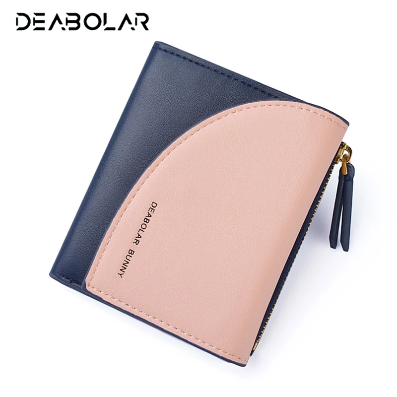 

DEABOLAR Mini Women Hand Purse Cute Thin Female Leather Brand Wallet Hasp Zipper Woman Card Holder Wallets for Women