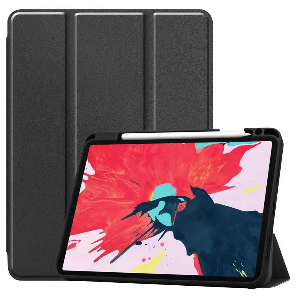 

For iPad Pro 11 2020 Smart Case With Pen Holder Folding Cover For iPad Pro 2020 12.9 inch Auto Sleep Wake Tablet Protect Shell