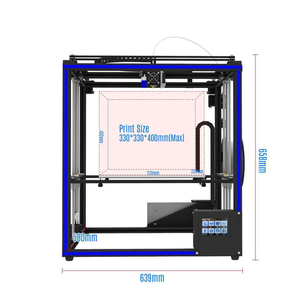 Tronxy 3D принтер X5SA-400/X5SA Высокая точность 400*400*400 мм большой размер печати 3,5 дюймов TFT сенсорный экран PLA ABS Нити