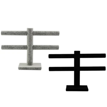 

Double Jewelry Flannel Display T-Bar Jewelry Ear Stud Earring Bracelet Jewelry Storage Rack