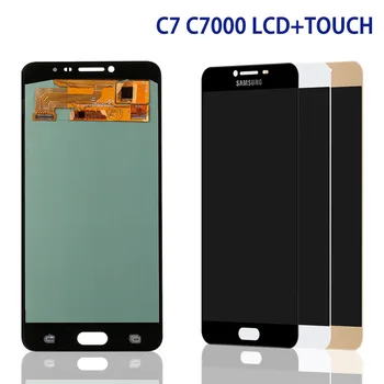 

5.7"LCD Replacement Super MOLED Display for Samsung Galaxy C7 C7000 With Touch Screen Digitizer Assembly White Black Gold