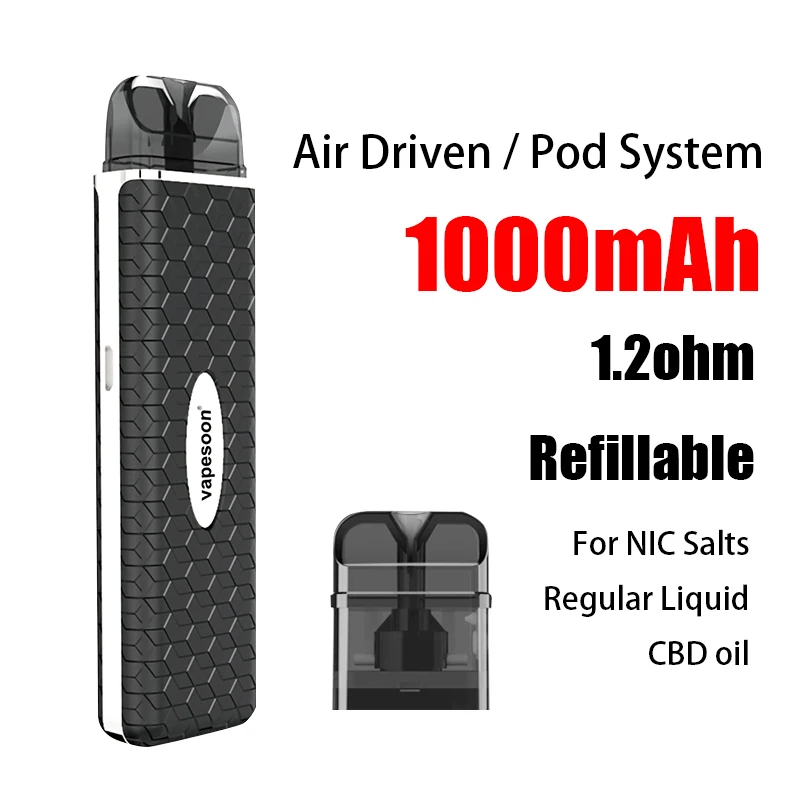 

vapesoon VSA Pod Vape Starter Kit with Cartridge Empty 1000mAh Battery 2ml Pods System