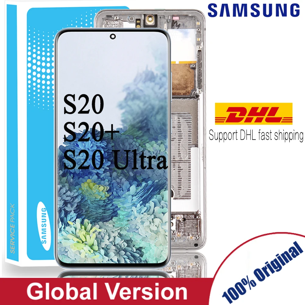 

Original 6.7" Super AMOLED for Samsung Galaxy S20 Plus LCD S20+ G985 G985F G985F/DS Display Touch Screen Digitizer with Frame