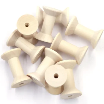 

Empty Spools Natural Wooden Thread Wood Ribbon Textile Yarn Needlework Sewing Findings 47x31mm 5Pcs