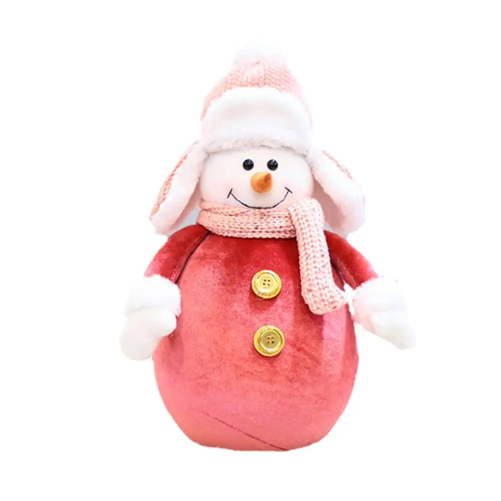 Рождественские украшения Рождественский подарок, снеговик, игрушка, кукла, висячие украшения для дома, розовый цвет - Цвет: M